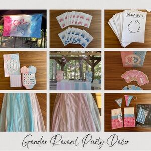 Gender Reveal Party Decor Set - Pink and Blue